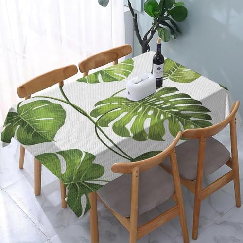 Tischdecke Abwaschbar Monstera Outdoor Rechteckig 140x200 cm 3D Tischdecken Grüne Blätter, Tischtuch Ornamente Polyester Gartentischdecke 200x140 Tischwäsche Wetterfest a-7355 von Aozhiswe