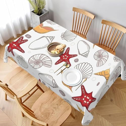 Tischdecke Abwaschbar Muscheln Outdoor Rechteckig 100x140 cm 3D Tischdecken Seesterne, Tischtuch Ornamente Polyester Gartentischdecke 140x100 Tischwäsche Wetterfest a-6683 Tischdecke Abwaschbar Muscheln Outdoor Rechteckig 100x140 cm 3D Tischdecken Seesterne, Tischtuch Ornamente Polyester Gartentischdecke 140x100 Tischwäsche Wetterfest a-6683 von Aozhiswe