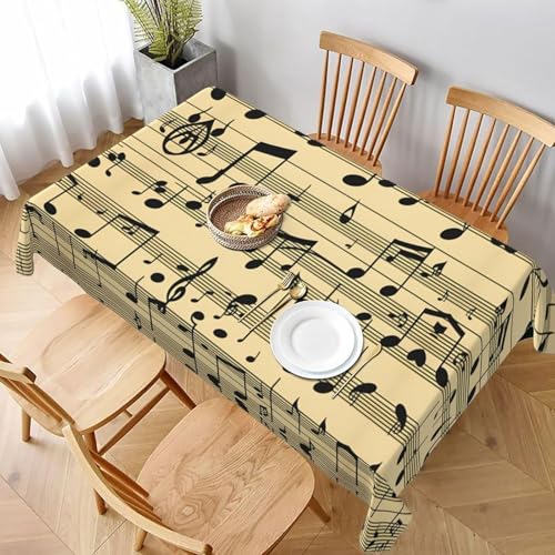 Tischdecke Abwaschbar Note Musik Outdoor Rechteckig 140x300 cm 3D Tischdecken Retro, Tischtuch Ornamente Polyester Gartentischdecke 300x140 Tischwäsche Wetterfest a-1548 von Aozhiswe