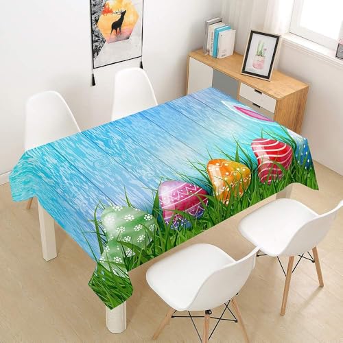 Tischdecke Abwaschbar Ostern Outdoor Rechteckig 140x280 cm 3D Tischdecken Ostern, Tischtuch Ornamente Polyester Gartentischdecke 280x140 Tischwäsche Wetterfest a-7737 von Aozhiswe