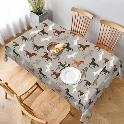 Tischdecke Abwaschbar Pferd Quadratisch 140x140 cm 3D Tischdecken Tier, Tischtuch Ornamente Polyester Gartentischdecke 140 x 140 Tischwäsche Küche Party a-674 Tischdecke Abwaschbar Pferd Quadratisch 140x140 cm 3D Tischdecken Tier, Tischtuch Ornamente Polyester Gartentischdecke 140 x 140 Tischwäsche Küche Party a-674 von Aozhiswe