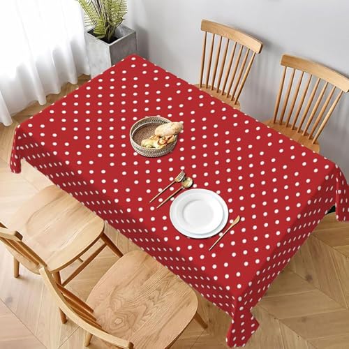Tischdecke Abwaschbar Polka-Dot-Punkte Outdoor Quadratisch 100x100 cm 3D Tischdecken Rot, Tischtuch Ornamente Polyester Gartentischdecke 100 x 100 Tischwäsche Wetterfest a-852 von Aozhiswe