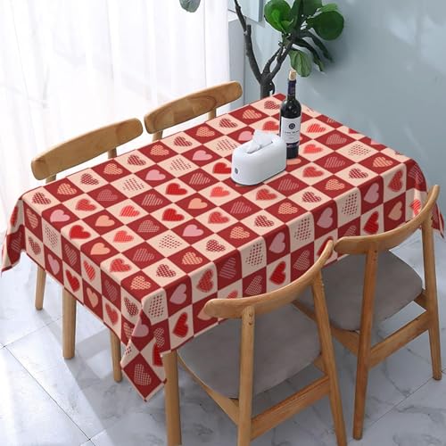 Tischdecke Abwaschbar Romantisches Paar Herz Outdoor Quadratisch 140x140 cm 3D Tischdecken Hochzeitsrot, Tischtuch Ornamente Polyester Gartentischdecke 140 x 140 Tischwäsche Wetterfest a-5024 von Aozhiswe