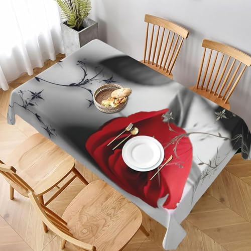 Tischdecke Abwaschbar Rote Rosen Rechteckig 140x240 cm 3D Tischdecken Rosen, Tischtuch Ornamente Polyester Gartentischdecke 240x140 Tischwäsche Küche Party a-576 Tischdecke Abwaschbar Rote Rosen Rechteckig 140x240 cm 3D Tischdecken Rosen, Tischtuch Ornamente Polyester Gartentischdecke 240x140 Tischwäsche Küche Party a-576 von Aozhiswe