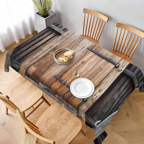 Tischdecke Abwaschbar Scheunentor Outdoor Rechteckig 100x140 cm 3D Tischdecken Vintage-Landschaft, Tischtuch Ornamente Polyester Gartentischdecke 140x100 Tischwäsche Wetterfest a-4823 von Aozhiswe