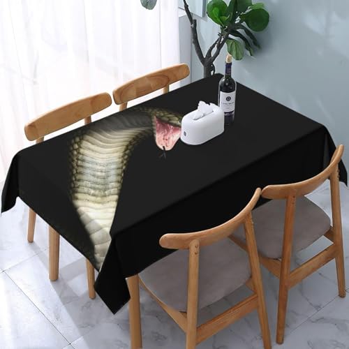Tischdecke Abwaschbar Schlange Outdoor Quadratisch 100x100 cm 3D Tischdecken Schwarz, Tischtuch Ornamente Polyester Gartentischdecke 100 x 100 Tischwäsche Wetterfest a-4992 von Aozhiswe