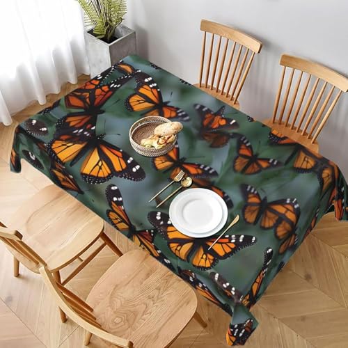 Tischdecke Abwaschbar Schmetterling Outdoor Rechteckig 100x140 cm 3D Tischdecken Jahrgang, Tischtuch Ornamente Polyester Gartentischdecke 140x100 Tischwäsche Wetterfest a-993 von Aozhiswe