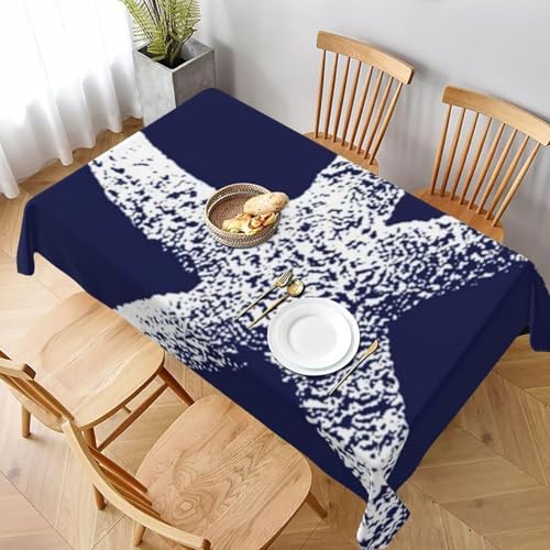Tischdecke Abwaschbar Seestern Outdoor Rechteckig 140x280 cm 3D Tischdecken Marineblau, Tischtuch Ornamente Polyester Gartentischdecke 280x140 Tischwäsche Wetterfest a-5127 von Aozhiswe