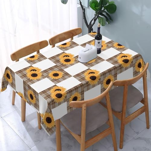 Tischdecke Abwaschbar Sonnenblumenlandschaft Outdoor Rechteckig 140x280 cm 3D Tischdecken Retro-Karo, Tischtuch Ornamente Polyester Gartentischdecke 280x140 Tischwäsche Wetterfest a-5597 Tischdecke Abwaschbar Sonnenblumenlandschaft Outdoor Rechteckig 140x280 cm 3D Tischdecken Retro-Karo, Tischtuch Ornamente Polyester Gartentischdecke 280x140 Tischwäsche Wetterfest a-5597 von Aozhiswe