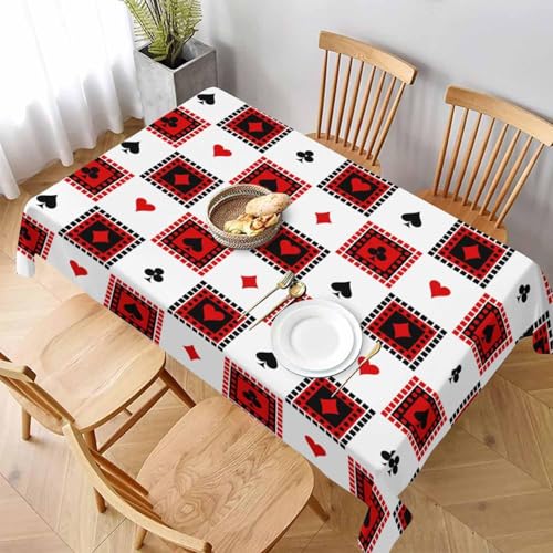 Tischdecke Abwaschbar Spielkarten Outdoor Rechteckig 140x280 cm 3D Tischdecken Rot-Weiß Kariert, Tischtuch Ornamente Polyester Gartentischdecke 280x140 Tischwäsche Wetterfest a-5827 Tischdecke Abwaschbar Spielkarten Outdoor Rechteckig 140x280 cm 3D Tischdecken Rot-Weiß Kariert, Tischtuch Ornamente Polyester Gartentischdecke 280x140 Tischwäsche Wetterfest a-5827 von Aozhiswe