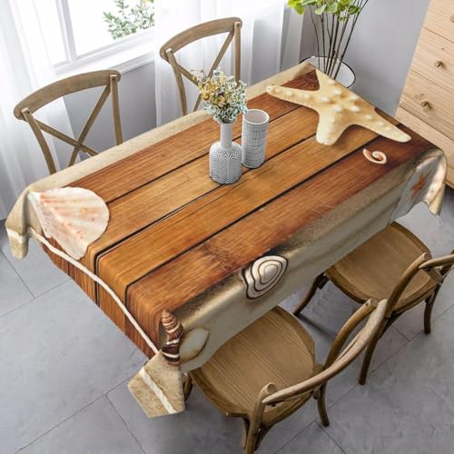 Tischdecke Abwaschbar Strand Meer Rechteckig 140x350 cm 3D Tischdecken Vintage Holzteller, Tischtuch Ornamente Polyester Gartentischdecke 350x140 Tischwäsche Küche Party a-449 Tischdecke Abwaschbar Strand Meer Rechteckig 140x350 cm 3D Tischdecken Vintage Holzteller, Tischtuch Ornamente Polyester Gartentischdecke 350x140 Tischwäsche Küche Party a-449 von Aozhiswe