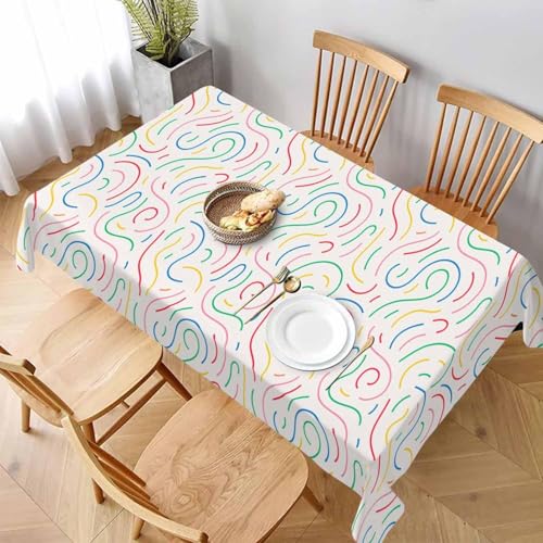 Tischdecke Abwaschbar Streifen und Linien Outdoor Rechteckig 140x240 cm 3D Tischdecken Farbenfrohes Abstraktes, Tischtuch Ornamente Polyester Gartentischdecke 240x140 Tischwäsche a-4856 Tischdecke Abwaschbar Streifen und Linien Outdoor Rechteckig 140x240 cm 3D Tischdecken Farbenfrohes Abstraktes, Tischtuch Ornamente Polyester Gartentischdecke 240x140 Tischwäsche a-4856 von Aozhiswe