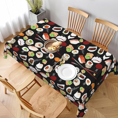 Tischdecke Abwaschbar Süßes Sushi Outdoor Rechteckig 140x240 cm 3D Tischdecken Japanisch, Tischtuch Ornamente Polyester Gartentischdecke 240x140 Tischwäsche Wetterfest a-1406 von Aozhiswe