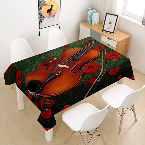 Tischdecke Abwaschbar Violine Outdoor Rechteckig 140x350 cm 3D Tischdecken Rote Rosen, Tischtuch Ornamente Polyester Gartentischdecke 350x140 Tischwäsche Wetterfest a-7269 Tischdecke Abwaschbar Violine Outdoor Rechteckig 140x350 cm 3D Tischdecken Rote Rosen, Tischtuch Ornamente Polyester Gartentischdecke 350x140 Tischwäsche Wetterfest a-7269 von Aozhiswe