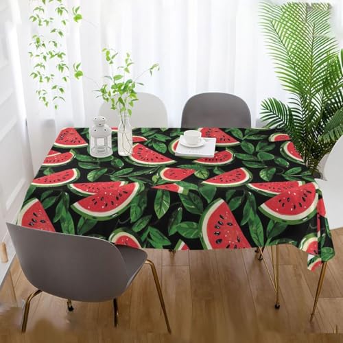Tischdecke Abwaschbar Wassermelonenblätter Outdoor Quadratisch 90x90 cm 3D Tischdecken Grün und Frisch, Tischtuch Ornamente Polyester Gartentischdecke 90 x 90 Tischwäsche Wetterfest a-2541 von Aozhiswe