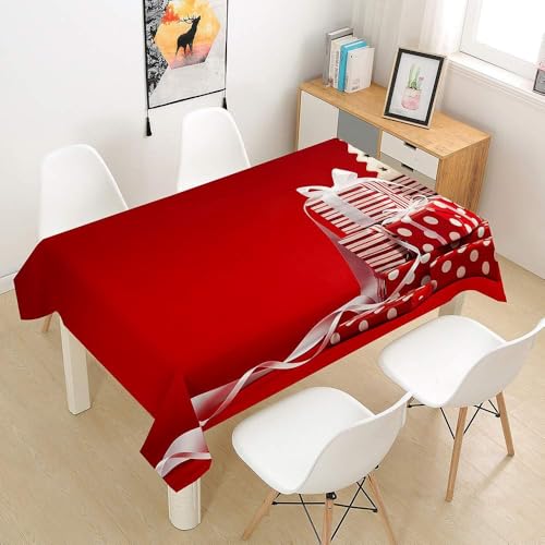 Tischdecke Abwaschbar Weihnachten Rechteckig 140x280 cm 3D Tischdecken Rot, Tischtuch Ornamente Polyester Gartentischdecke 280x140 Tischwäsche Küche Party a-427 Tischdecke Abwaschbar Weihnachten Rechteckig 140x280 cm 3D Tischdecken Rot, Tischtuch Ornamente Polyester Gartentischdecke 280x140 Tischwäsche Küche Party a-427 von Aozhiswe