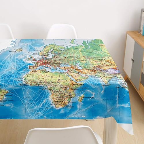 Tischdecke Abwaschbar Weltkarte Outdoor Rechteckig 100x140 cm 3D Tischdecken Blauer Meer, Tischtuch Ornamente Polyester Gartentischdecke 140x100 Tischwäsche Wetterfest a-6703 Tischdecke Abwaschbar Weltkarte Outdoor Rechteckig 100x140 cm 3D Tischdecken Blauer Meer, Tischtuch Ornamente Polyester Gartentischdecke 140x100 Tischwäsche Wetterfest a-6703 von Aozhiswe