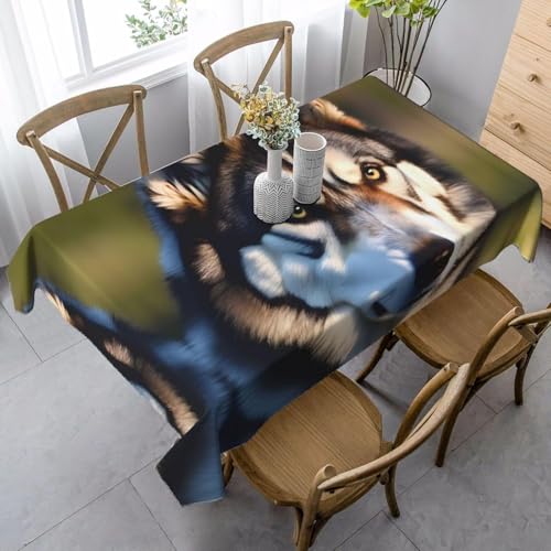 Tischdecke Abwaschbar Wolf Outdoor Rechteckig 100x140 cm 3D Tischdecken Wildtiere, Tischtuch Ornamente Polyester Gartentischdecke 140x100 Tischwäsche Wetterfest a-6833 Tischdecke Abwaschbar Wolf Outdoor Rechteckig 100x140 cm 3D Tischdecken Wildtiere, Tischtuch Ornamente Polyester Gartentischdecke 140x100 Tischwäsche Wetterfest a-6833 von Aozhiswe