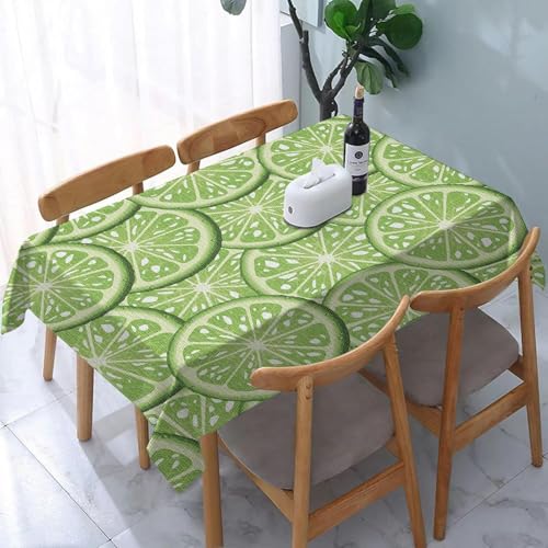 Tischdecke Abwaschbar Zitrone Outdoor Rechteckig 140x280 cm 3D Tischdecken Frisches Grün, Tischtuch Ornamente Polyester Gartentischdecke 280x140 Tischwäsche Wetterfest a-7717 von Aozhiswe