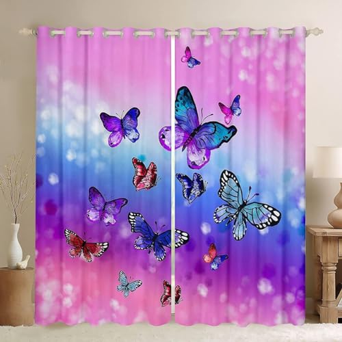 Vorhang Blickdicht Schmetterling Vorhänge Rosa Gardinen Wohnzimmer Schlafzimmer Verdunklungsvorhänge Thermovorhang 3D Druck Schallschutz Vorhang mit Ösen 2er Set B 110 x H 215 cm a5927 Vorhang Blickdicht Schmetterling Vorhänge Rosa Gardinen Wohnzimmer Schlafzimmer Verdunklungsvorhänge Thermovorhang 3D Druck Schallschutz Vorhang mit Ösen 2er Set B 110 x H 215 cm a5927 von Aozhiswe