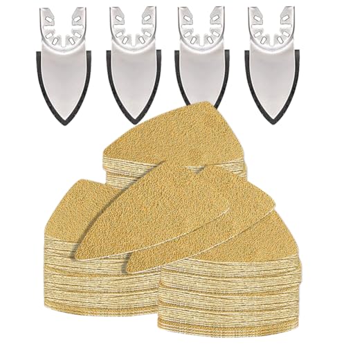 124 Multitool Finger Schleifpapier Set Kompatibel mit Einhell und Ryobi Delta-Schleifer in verschiedenen Körnungen ideal für enge Bereiche oder Kurven Holz Metall Entrosten und Oberflächenpolitur von Aozzy