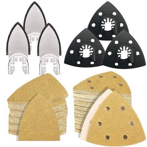 126 Multitool Schleifpapier Set 93mm Kompatibel mit Makita und Fein Delta-Schleifer in verschiedenen Körnungen ideal zum Schleifen von Hartholz in engen Bereichen von Aozzy