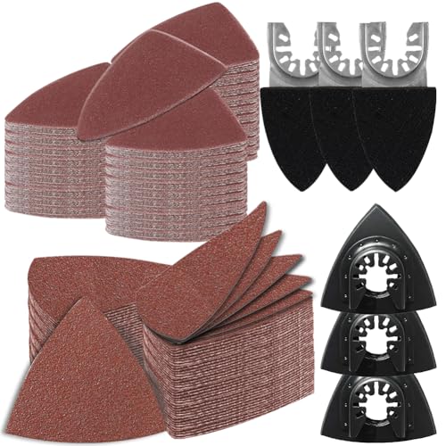246 Multitool Schleifplatte für Delta-Schleifer, 3 finger sanding pad holder und 3 Dreieck-Schleifscheiben, 240 Blatt Schleifpapier, inklusive 60/80/120/180/240/320er Körnung 246 Multitool Schleifplatte für Delta-Schleifer, 3 finger sanding pad holder und 3 Dreieck-Schleifscheiben, 240 Blatt Schleifpapier, inklusive 60/80/120/180/240/320er Körnung von Aozzy
