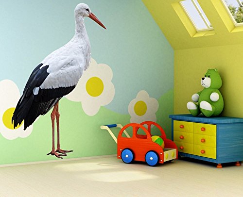 Apalis Wandtattoo No.346 Weißer Storch 60x95cm Wandsticker Kinderzimmer Tier Zoo Vogel, Größe:95cm x 60cm von Apalis