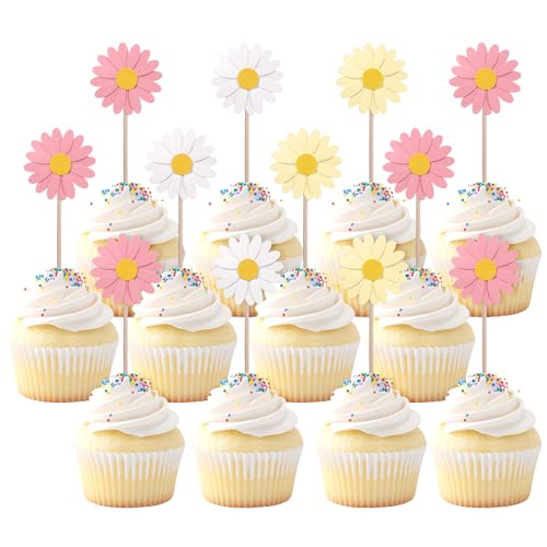 24 Stück Gänseblümchen Tortendeko,Blumen Cupcake Toppers,Gänseblümchen Muffin Deko Hochzeit,Daisy Cupcake Topper,Gänseblümche Tortenaufleger für Hochzeit Baby Dusche Jahrestag Geburtstag Kuchendeko 24 Stück Gänseblümchen Tortendeko,Blumen Cupcake Toppers,Gänseblümchen Muffin Deko Hochzeit,Daisy Cupcake Topper,Gänseblümche Tortenaufleger für Hochzeit Baby Dusche Jahrestag Geburtstag Kuchendeko von Apausvcm
