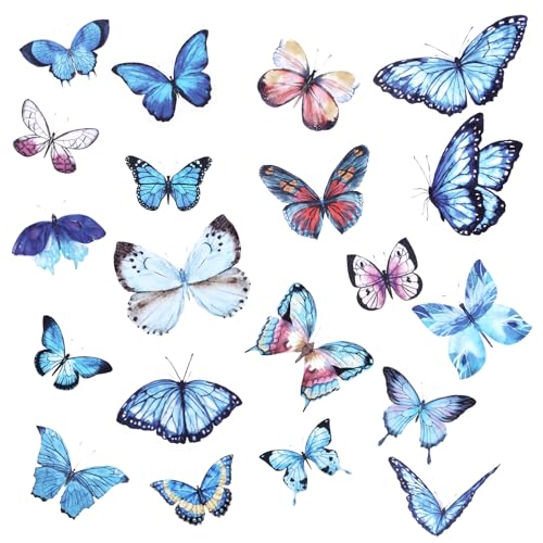 40 Stück Schmetterling Aufkleber,Transparente Abziehbilder Schmetterling,Selbstklebende Scrapbooking Schmetterlinge Sticker,Schmetterlinge Deko,Schmetterlings Wandaufkleber,für Fenster Tagesplaner von Apausvcm