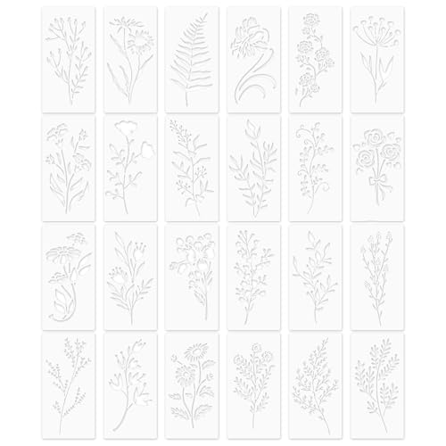 Apausvcm 24 Stück Blumen Schablone,Wiederverwendbar Wildblumen Schablonen zum Malen,15 * 7,5 cm Blatt Malschablonen Malen,Wandgestaltung Zeichenschablonen,für DIY Scrapbooking Holz Boden Wand Fliesen Apausvcm 24 Stück Blumen Schablone,Wiederverwendbar Wildblumen Schablonen zum Malen,15 * 7,5 cm Blatt Malschablonen Malen,Wandgestaltung Zeichenschablonen,für DIY Scrapbooking Holz Boden Wand Fliesen von Apausvcm
