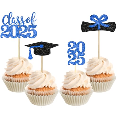 Cupcake-Topper für Abschlussfeier 2025, Glitzer-Cupcake-Topper, Abschlussfeier 2025, Cupcake-Topper, Congrats Grade Cap, Diplom, Cupcake-Picks für 2025 Abschlussfeier, Motto-Party, Kuchendekorationen Cupcake-Topper für Abschlussfeier 2025, Glitzer-Cupcake-Topper, Abschlussfeier 2025, Cupcake-Topper, Congrats Grade Cap, Diplom, Cupcake-Picks für 2025 Abschlussfeier, Motto-Party, Kuchendekorationen von Apausvcm