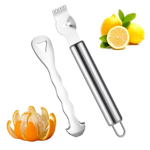 Orangenschäler, 2 Stück, Edelstahl, Orangenschäler, langer Griff, Zitrusschäler, ergonomisch, sicherer Schneider und Hobel für Orangen, Grapefruits, Zitronen, einfach zu schälen Orangenschäler, 2 Stück, Edelstahl, Orangenschäler, langer Griff, Zitrusschäler, ergonomisch, sicherer Schneider und Hobel für Orangen, Grapefruits, Zitronen, einfach zu schälen von Apausvcm