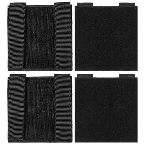 Taktische Flicken mit Klettverschluss, 10 x 10 cm, schwarz, Molle-Patch-Panel für Aufnäher, Anzeigetafel, Abzeichen und Abzeichen, 4 Stück Taktische Flicken mit Klettverschluss, 10 x 10 cm, schwarz, Molle-Patch-Panel für Aufnäher, Anzeigetafel, Abzeichen und Abzeichen, 4 Stück von Apausvcm