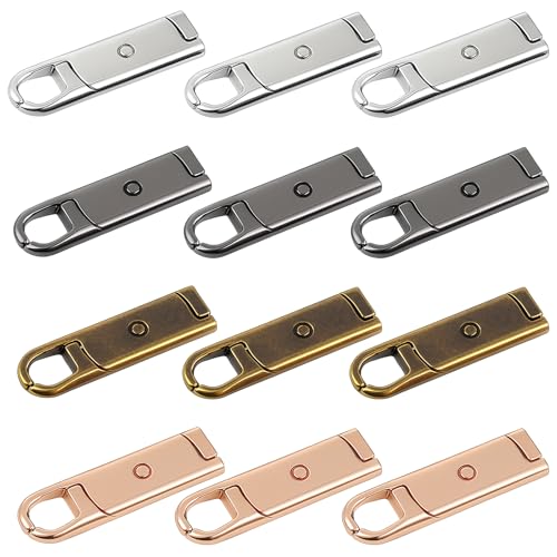 Ersatz-Reißverschluss-Ziehlaschen aus Metall, für Gepäck, Koffer, Rucksäcke, Jacken, Geldbörsen, Handtasche, 12 Stück von Aphumedc