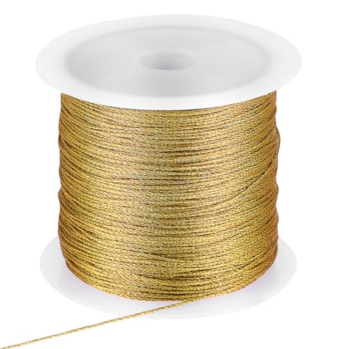 Kordel Gold Schnur 100m 1mm Garn Gold Metallisch Lametta Kordelband Schnur Makramee Schnur knüpfen für Halsketten Armbänder Ring Weihnachten Dekoration Geschenkverpackung Kordel Gold Schnur 100m 1mm Garn Gold Metallisch Lametta Kordelband Schnur Makramee Schnur knüpfen für Halsketten Armbänder Ring Weihnachten Dekoration Geschenkverpackung von Aphumedc
