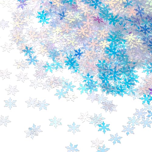 Weihnachts-Konfetti, Schneeflocken, 2000 Stück/50 g, Glitzerkonfetti, künstliche Schneeflocken, schillernde Dekorationen, Schneeflocken-Pailletten für Winterwunderland, Party, Zuhause, Tischdekoration Weihnachts-Konfetti, Schneeflocken, 2000 Stück/50 g, Glitzerkonfetti, künstliche Schneeflocken, schillernde Dekorationen, Schneeflocken-Pailletten für Winterwunderland, Party, Zuhause, Tischdekoration von Aphumedc