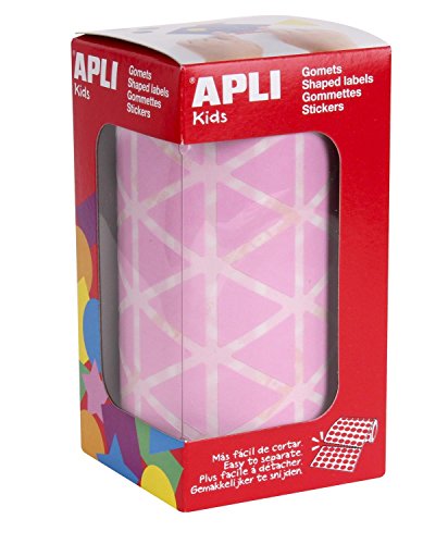 APLI 11494 – Dreieckige Aufkleber auf Rolle – Farbe: Rosa – Maße: 20 mm von APLI Kids