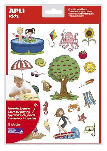 APLI Kids 11615-Themen-Gomets Der Sommer, 3 Blätter von APLI Kids