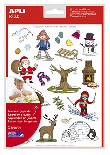 APLI 11617 – abnehmbare Themenaufkleber "Winter – 3 Blatt Aufkleber von APLI Kids