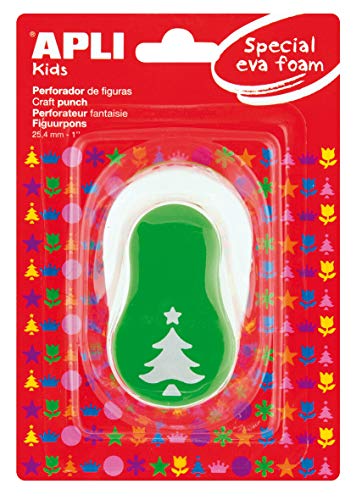 APLI Kids 13303 Locher für Papier und Gummi, EVA, Weihnachtsbaum, 25,4 mm von APLI Kids