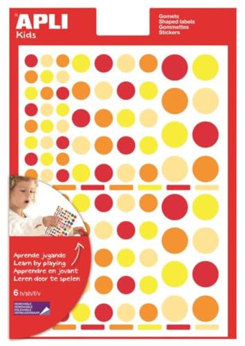 APLI Kids 13523 – runde Aufkleber mit entfernbarem Klebstoff – 624 runde farbige Aufkleber APLI Kids 13523 – runde Aufkleber mit entfernbarem Klebstoff – 624 runde farbige Aufkleber von APLI Kids