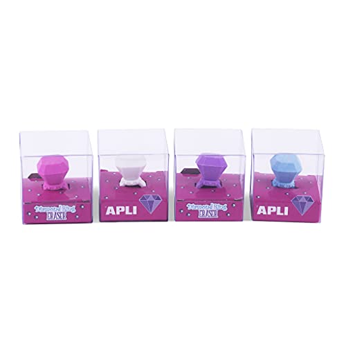 APLI Kids 18980 Radiergummi für Kinder, Ringform: blau, pink, lila, weiß (18980) von APLI Kids