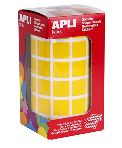 APLI KIDS 12475 Klebepunkte, quadratisch, 15 mm, Gelb von APLI Kids