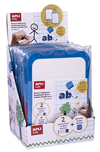 APLI Kids 18179 18179-Ständer für starre Tafeln-mit Radiergummi und Filzstiften-zweiseitig weiß und kariert-180 x 280 mm-10 U, único APLI Kids 18179 18179-Ständer für starre Tafeln-mit Radiergummi und Filzstiften-zweiseitig weiß und kariert-180 x 280 mm-10 U, único von APLI