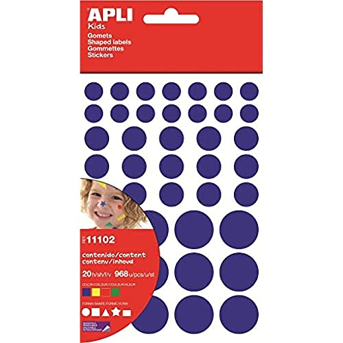 Abziehbare geometrische Formen, gelb, blau, rot und grün, 20 Blatt von APLI Kids