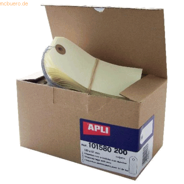 Apli Gepäckanhänger agipa 120x57mm neutral mit Draht beige VE=200 Stüc von Apli