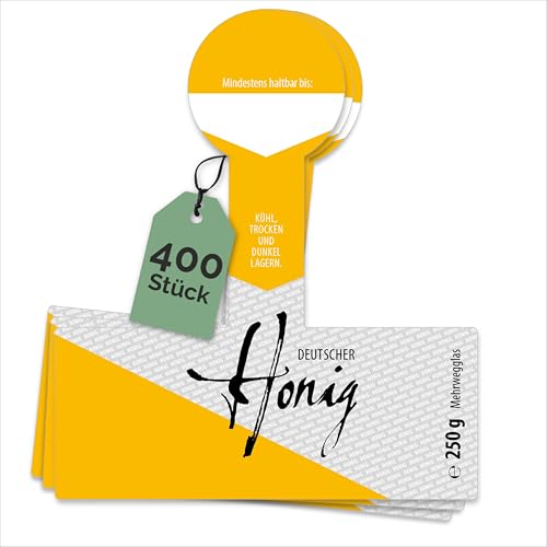 Apoidea – Honig Etiketten 250 g mit Gewährverschluss nassklebend – 400 Stück zum Stempeln/Etiketten Honiggläser/Honig Aufkleber für selbstgemachten Honig/Honigetiketten für Honiggläser Apoidea – Honig Etiketten 250 g mit Gewährverschluss nassklebend – 400 Stück zum Stempeln/Etiketten Honiggläser/Honig Aufkleber für selbstgemachten Honig/Honigetiketten für Honiggläser von Apoidea