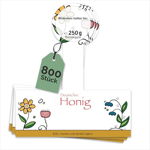 Apoidea – Honig Etiketten 250 g mit Gewährverschluss nassklebend – 800 Stück zum Stempeln/Etiketten Honiggläser/Honig Aufkleber für selbstgemachten Honig/Honigetiketten für Honiggläser Apoidea – Honig Etiketten 250 g mit Gewährverschluss nassklebend – 800 Stück zum Stempeln/Etiketten Honiggläser/Honig Aufkleber für selbstgemachten Honig/Honigetiketten für Honiggläser von Apoidea