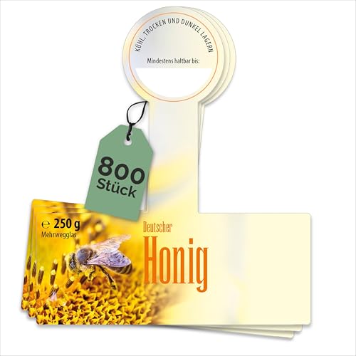 Apoidea – Honig Etiketten 250 g mit Gewährverschluss nassklebend – 800 Stück zum Stempeln/Etiketten Honiggläser/Honig Aufkleber für selbstgemachten Honig/Honigetiketten für Honiggläser Apoidea – Honig Etiketten 250 g mit Gewährverschluss nassklebend – 800 Stück zum Stempeln/Etiketten Honiggläser/Honig Aufkleber für selbstgemachten Honig/Honigetiketten für Honiggläser von Apoidea